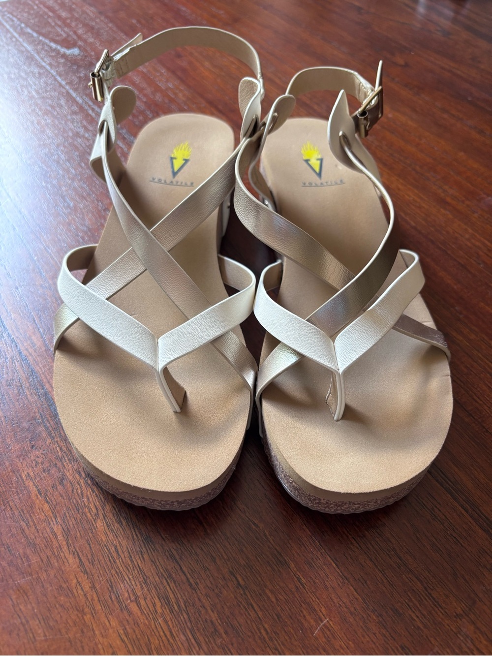Volatile White/Metallic ENGI Sandals